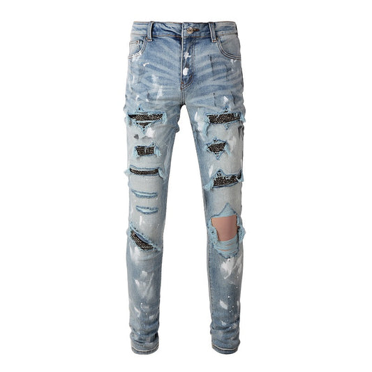 Revolt Strass Denim "HUSTL"